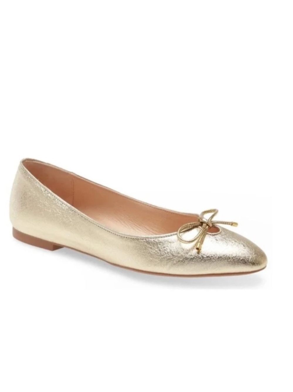Stuart Weitzman Gabby Flats Gold Platino Ballet Leather size 7 new/no box